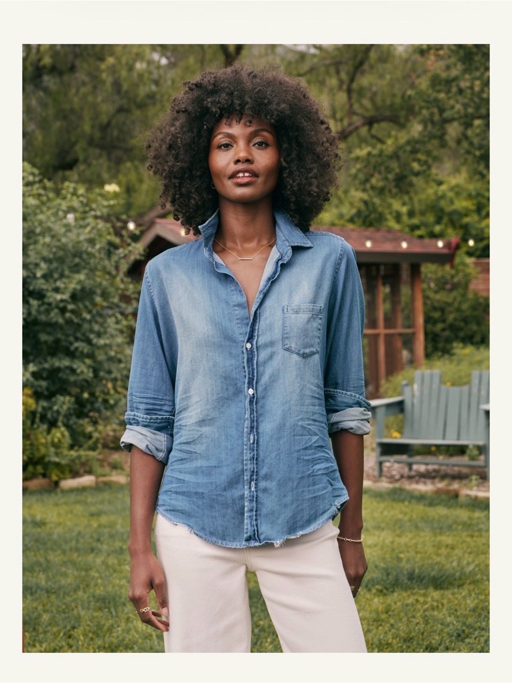 NEW Frank & Eileen Barry XS Famous Denim Shirt Vintage Wash